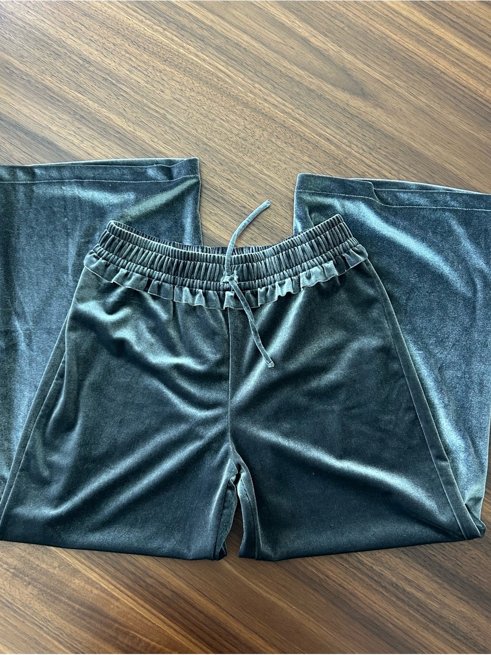 Zara Kids Velvet Jogger Pants - Green